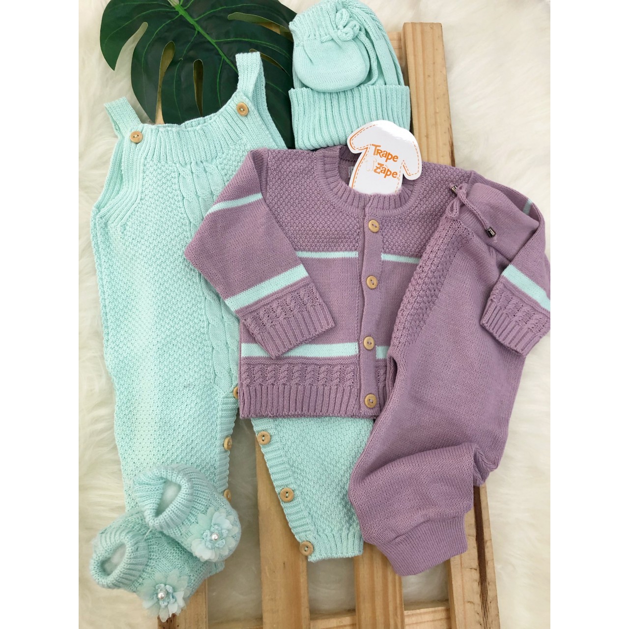 Kit algodão doce- Lilás e verde agua